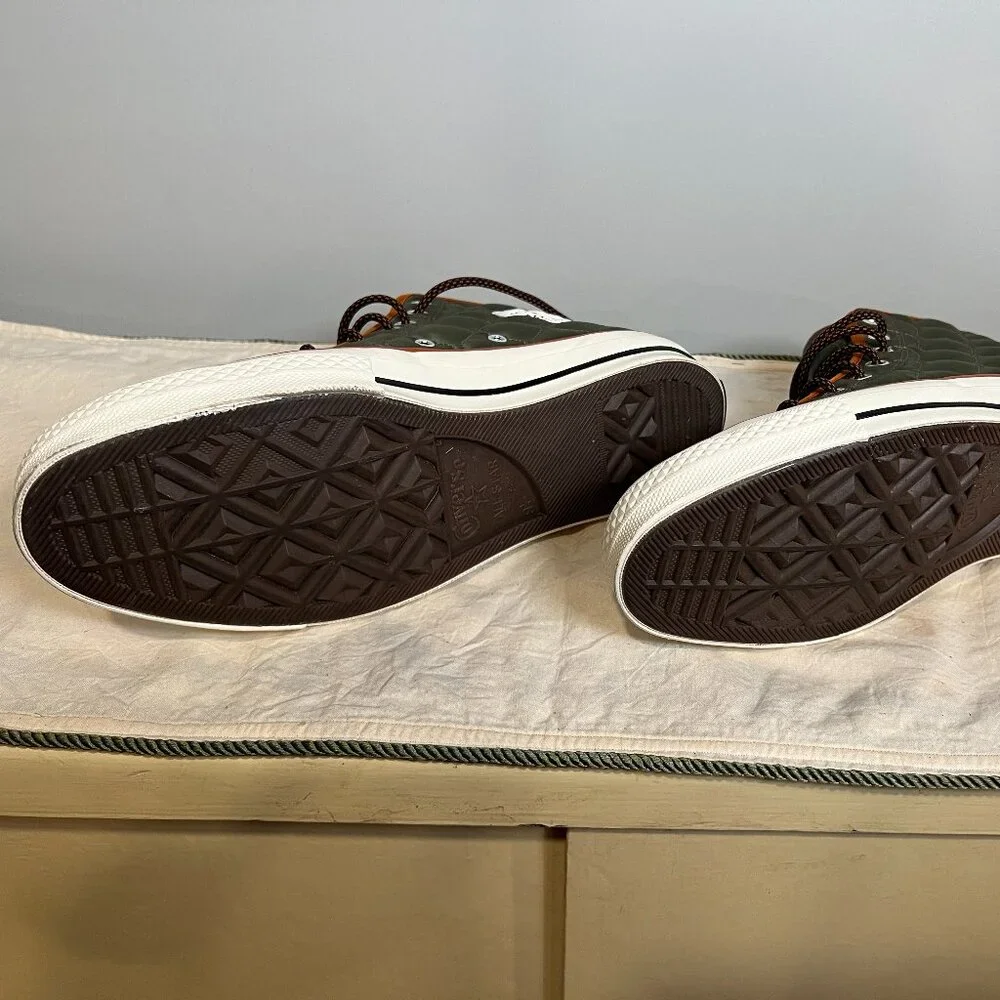 Converse Quilted High-Top Sneakers - Green and Brown - Picture 6 of 7